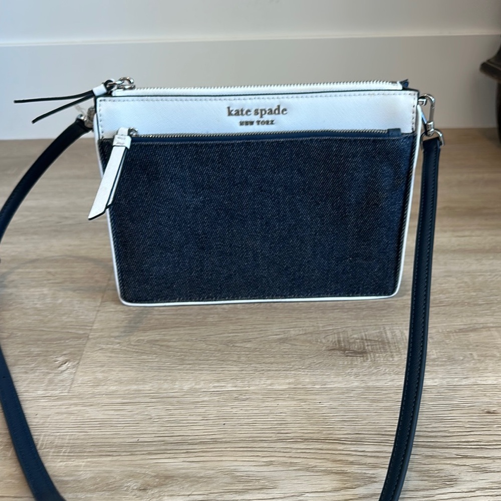 Kate Spade Navy and White Crossbody Bag